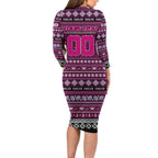 Personalized Sea Eagles Rugby Xmas Long Sleeve Bodycon Dress Australia NRL Mascot