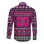 Personalized Sea Eagles Rugby Xmas Long Sleeve Button Shirt Australia NRL Mascot
