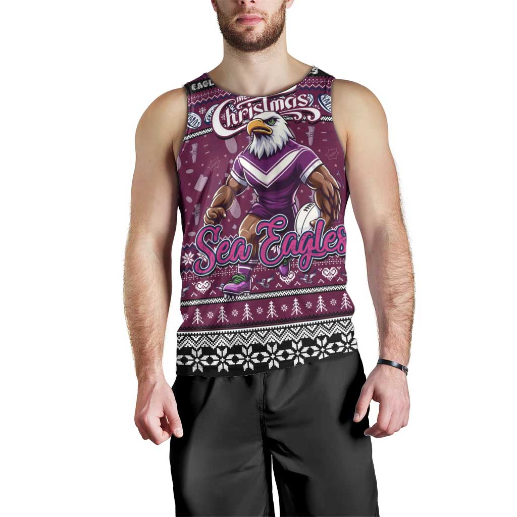 Personalized Sea Eagles Rugby Xmas Men Tank Top Australia NRL Mascot