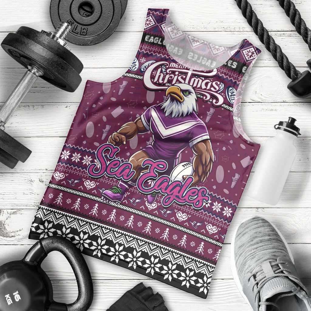 Personalized Sea Eagles Rugby Xmas Men Tank Top Australia NRL Mascot