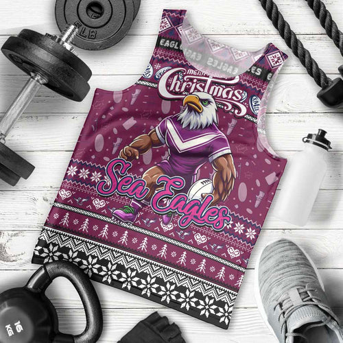 Personalized Sea Eagles Rugby Xmas Men Tank Top Australia NRL Mascot