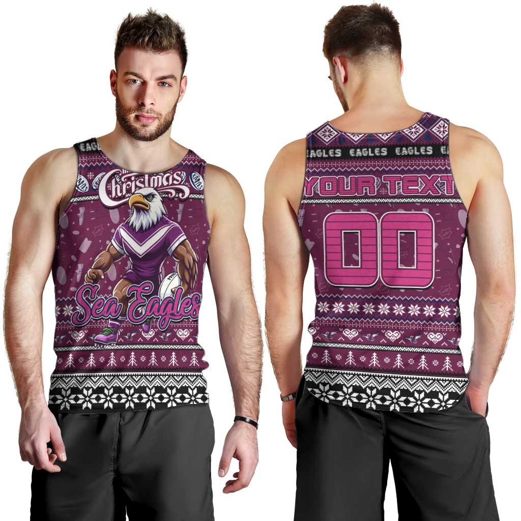 Personalized Sea Eagles Rugby Xmas Men Tank Top Australia NRL Mascot