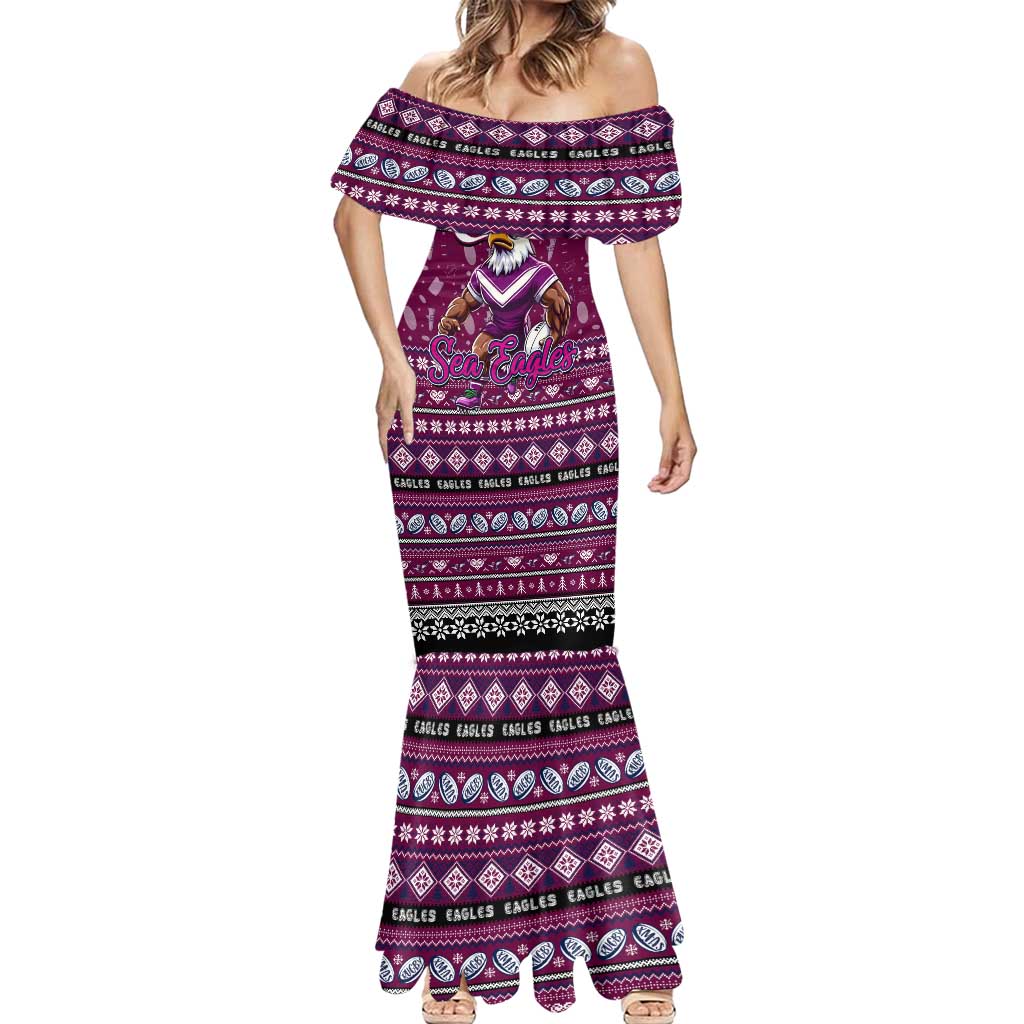 Personalized Sea Eagles Rugby Xmas Mermaid Dress Australia NRL Mascot