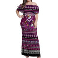 Personalized Sea Eagles Rugby Xmas Off Shoulder Maxi Dress Australia NRL Mascot