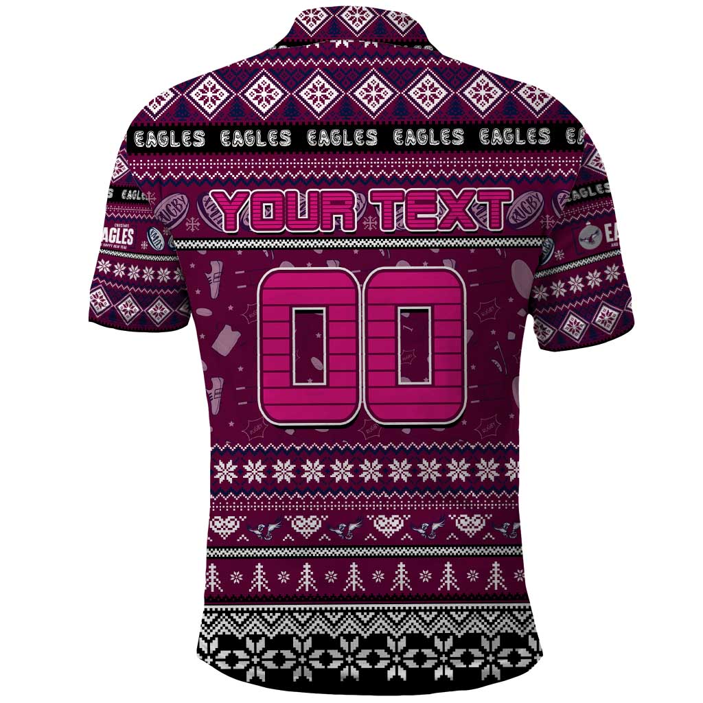 Personalized Sea Eagles Rugby Xmas Polo Shirt Australia NRL Mascot