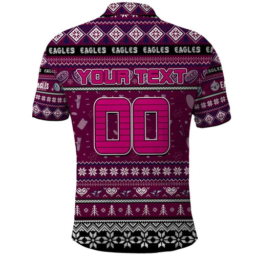 Personalized Sea Eagles Rugby Xmas Polo Shirt Australia NRL Mascot