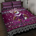 Sea Eagles Rugby Xmas Quilt Bed Set Australia NRL Mascot