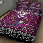 Sea Eagles Rugby Xmas Quilt Bed Set Australia NRL Mascot
