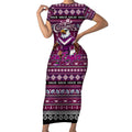 Personalized Sea Eagles Rugby Xmas Short Sleeve Bodycon Dress Australia NRL Mascot