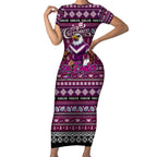 Personalized Sea Eagles Rugby Xmas Short Sleeve Bodycon Dress Australia NRL Mascot