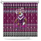 Sea Eagles Rugby Xmas Shower Curtain Australia NRL Mascot