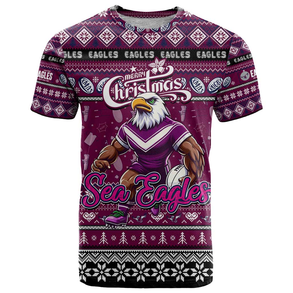 Personalized Sea Eagles Rugby Xmas T Shirt Australia NRL Mascot