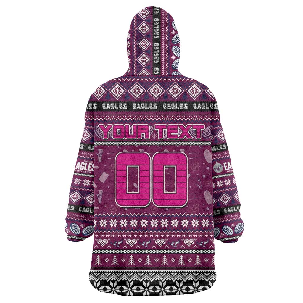 Personalized Sea Eagles Rugby Xmas Wearable Blanket Hoodie Australia NRL Mascot