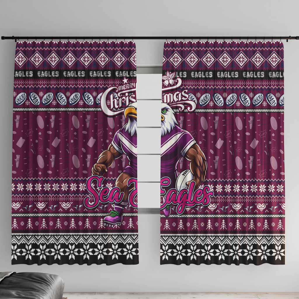 Sea Eagles Rugby Xmas Window Curtain Australia NRL Mascot