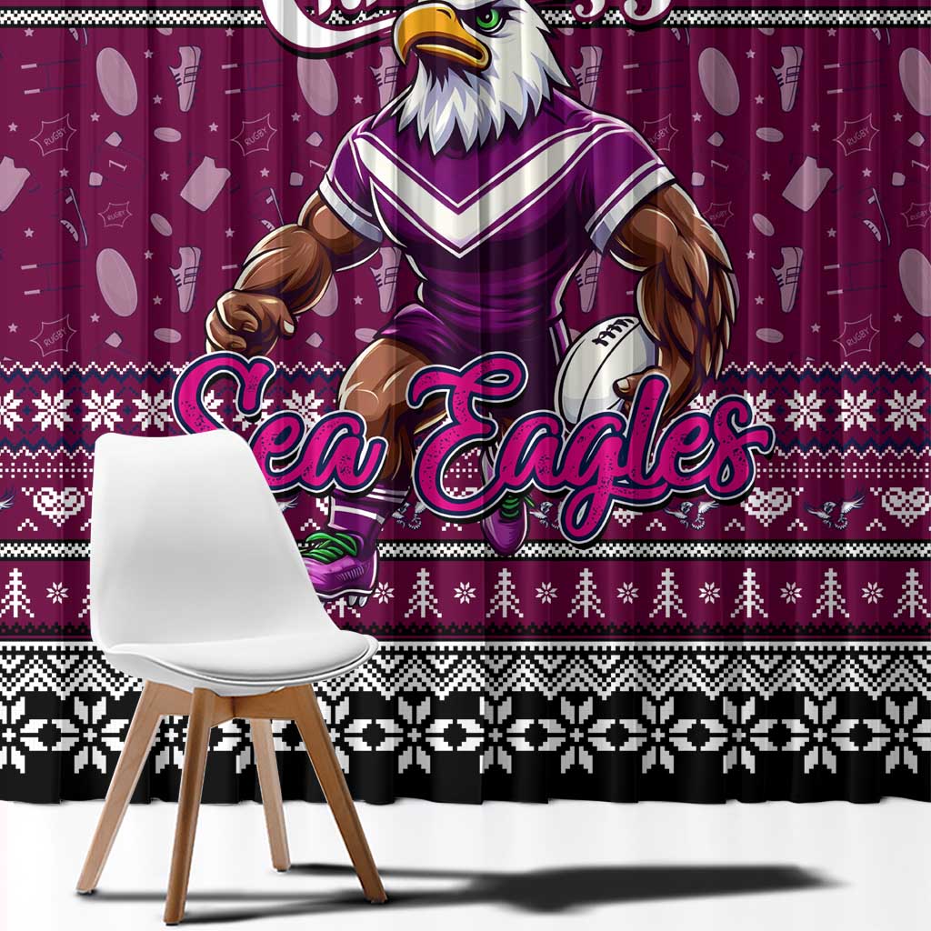 Sea Eagles Rugby Xmas Window Curtain Australia NRL Mascot