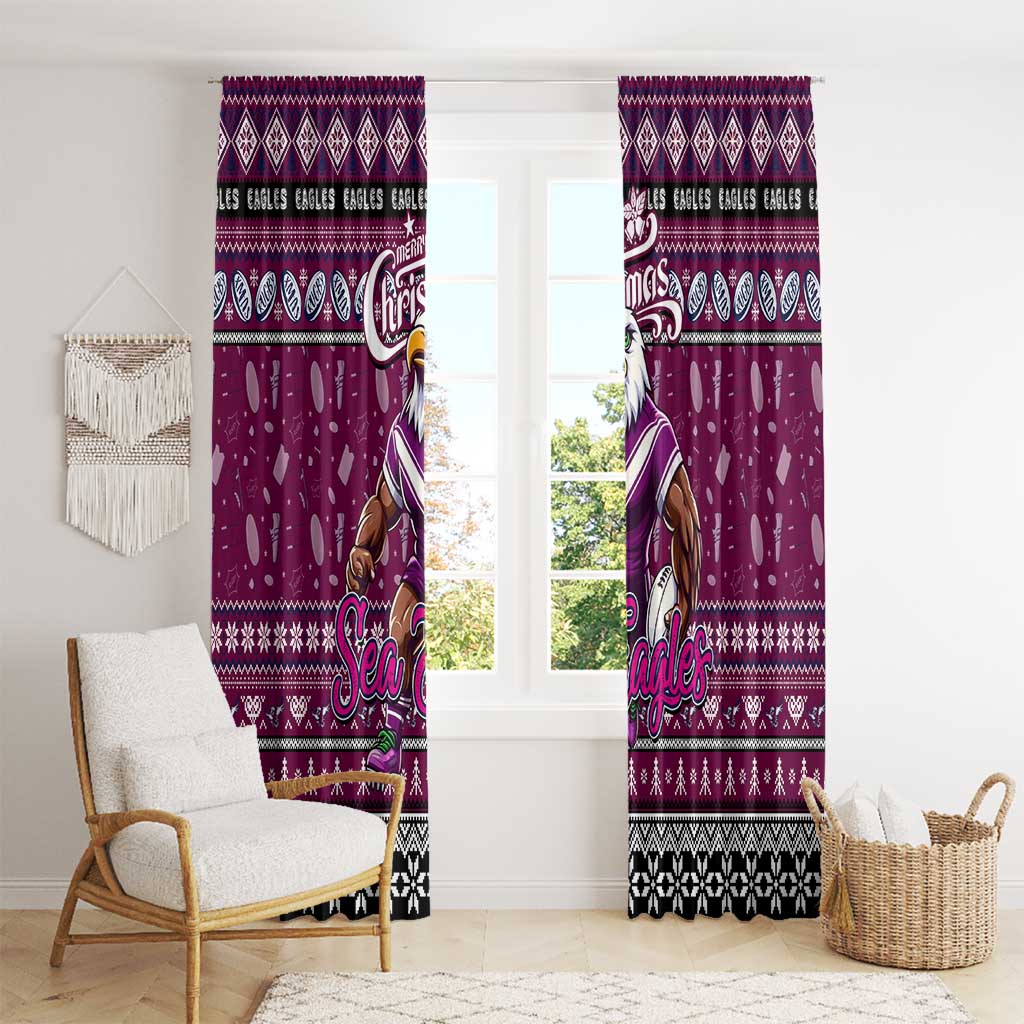 Sea Eagles Rugby Xmas Window Curtain Australia NRL Mascot