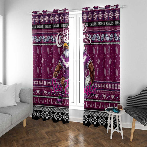 Sea Eagles Rugby Xmas Window Curtain Australia NRL Mascot