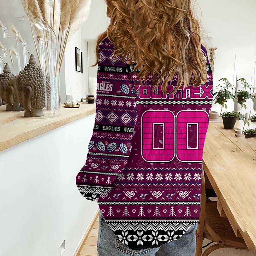 Personalized Sea Eagles Rugby Xmas Women Casual Shirt Australia NRL Mascot