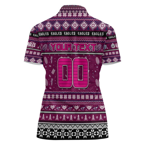 Personalized Sea Eagles Rugby Xmas Women Polo Shirt Australia NRL Mascot