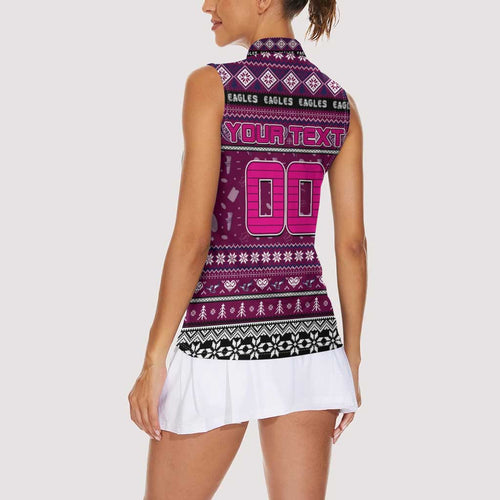 Personalized Sea Eagles Rugby Xmas Women Sleeveless Polo Shirt Australia NRL Mascot
