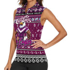 Personalized Sea Eagles Rugby Xmas Women Sleeveless Polo Shirt Australia NRL Mascot