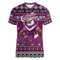 Personalized Sea Eagles Rugby Xmas Women V-Neck T-Shirt Australia NRL Mascot