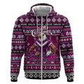 Personalized Sea Eagles Rugby Xmas Zip Hoodie Australia NRL Mascot