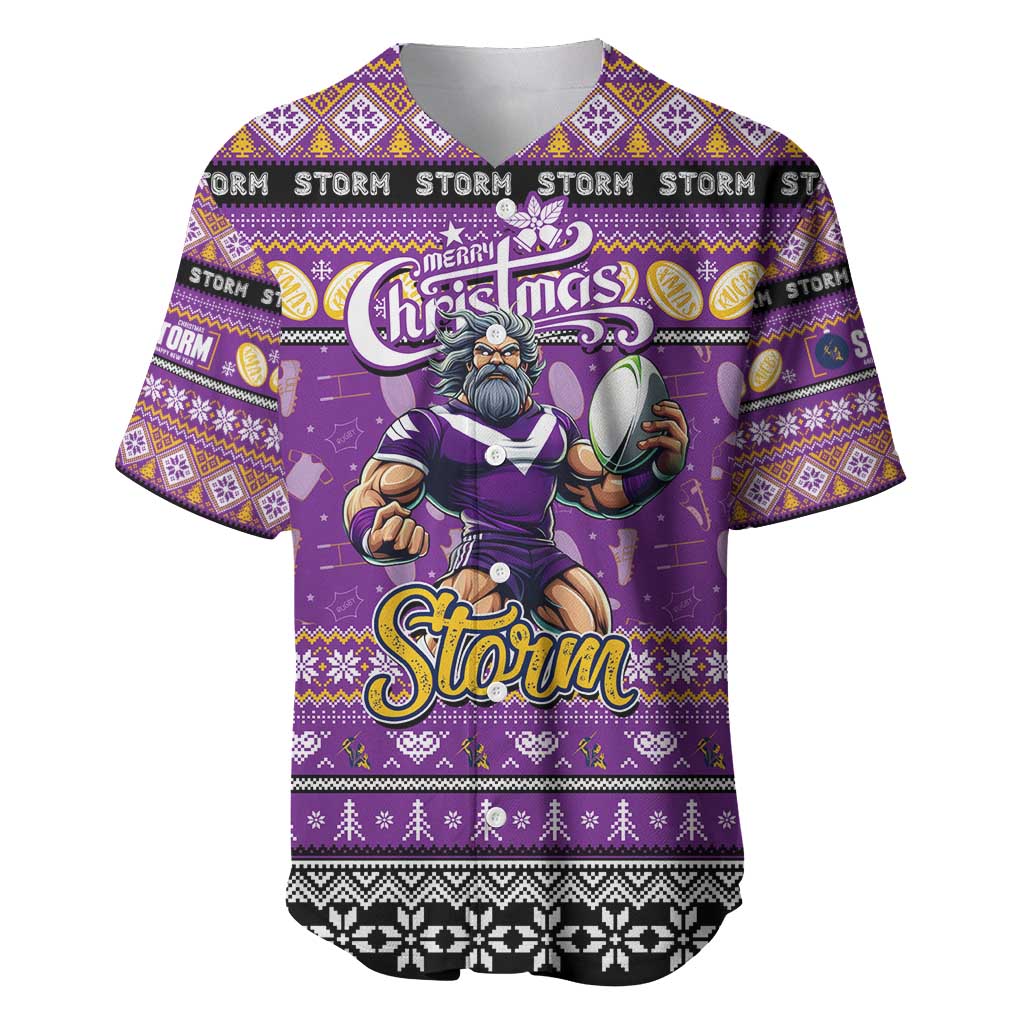Personalized Storm Rugby Xmas Baseball Jersey Australia NRL Mascot