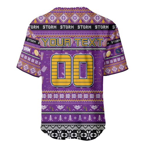 Personalized Storm Rugby Xmas Baseball Jersey Australia NRL Mascot
