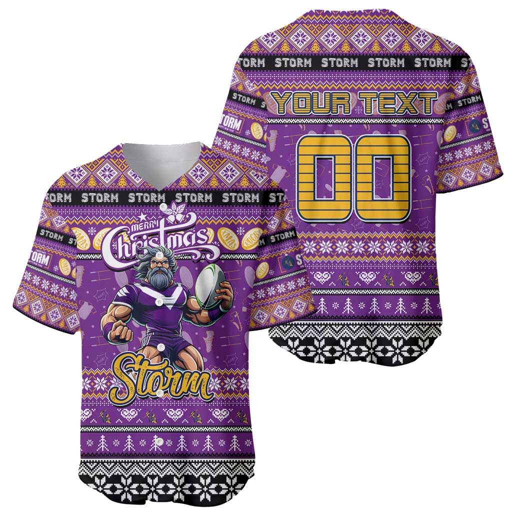 Personalized Storm Rugby Xmas Baseball Jersey Australia NRL Mascot