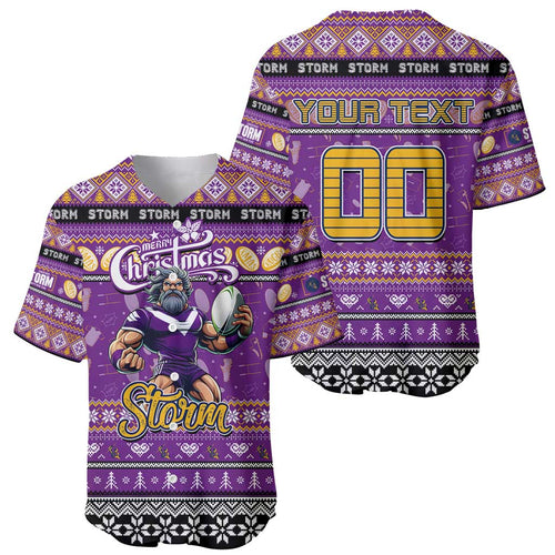 Personalized Storm Rugby Xmas Baseball Jersey Australia NRL Mascot