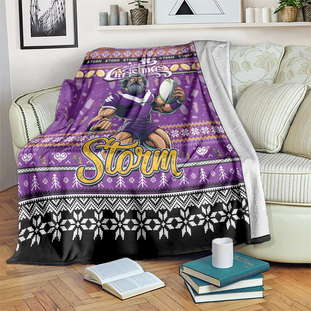 Storm Rugby Xmas Blanket Australia NRL Mascot