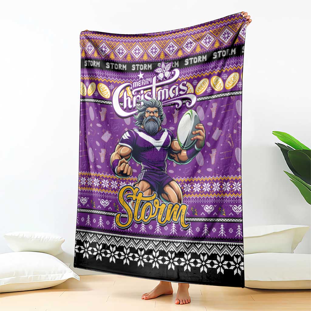Storm Rugby Xmas Blanket Australia NRL Mascot