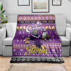 Storm Rugby Xmas Blanket Australia NRL Mascot