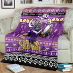 Storm Rugby Xmas Blanket Australia NRL Mascot