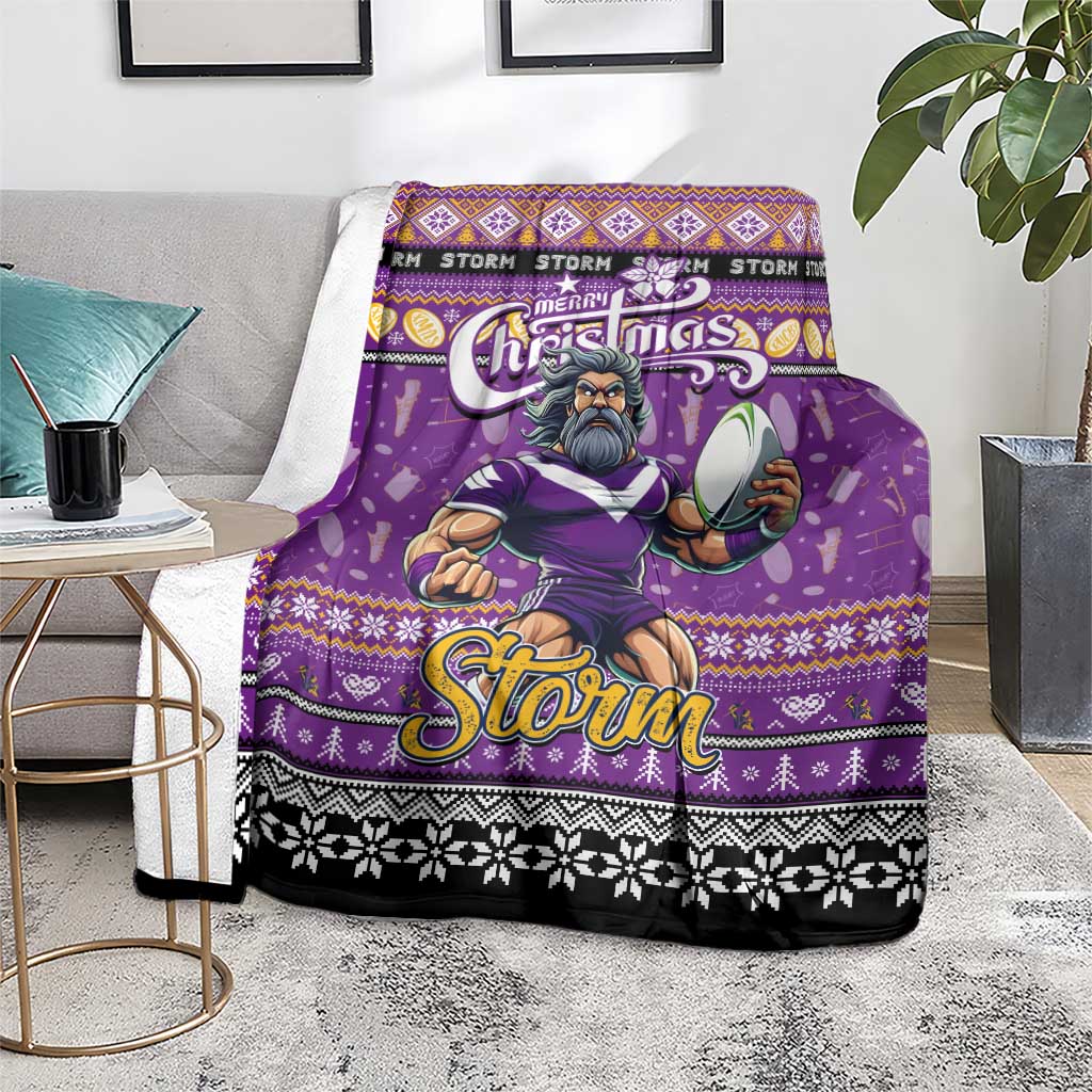 Storm Rugby Xmas Blanket Australia NRL Mascot