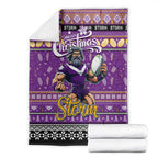 Storm Rugby Xmas Blanket Australia NRL Mascot