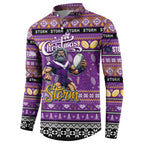 Personalized Storm Rugby Xmas Button Sweatshirt Australia NRL Mascot