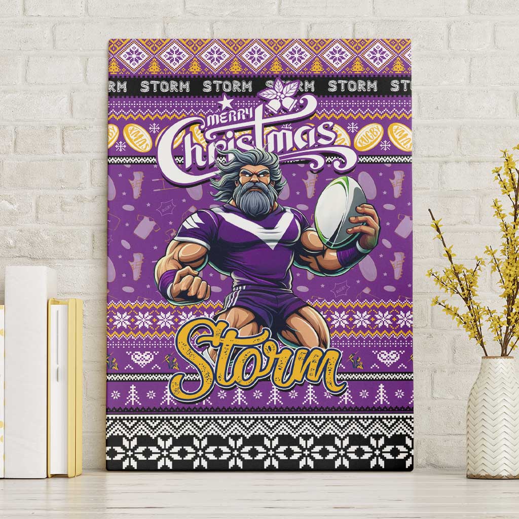 Storm Rugby Xmas Canvas Wall Art Australia NRL Mascot