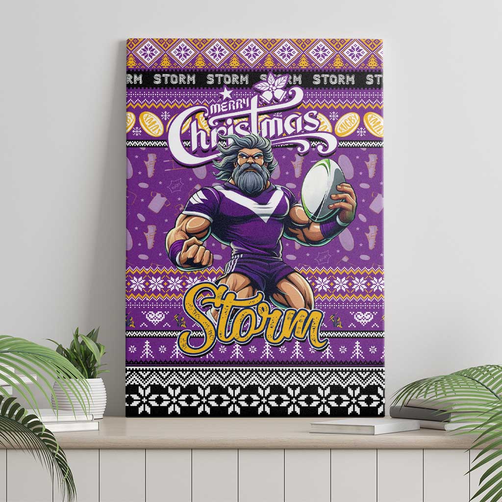 Storm Rugby Xmas Canvas Wall Art Australia NRL Mascot
