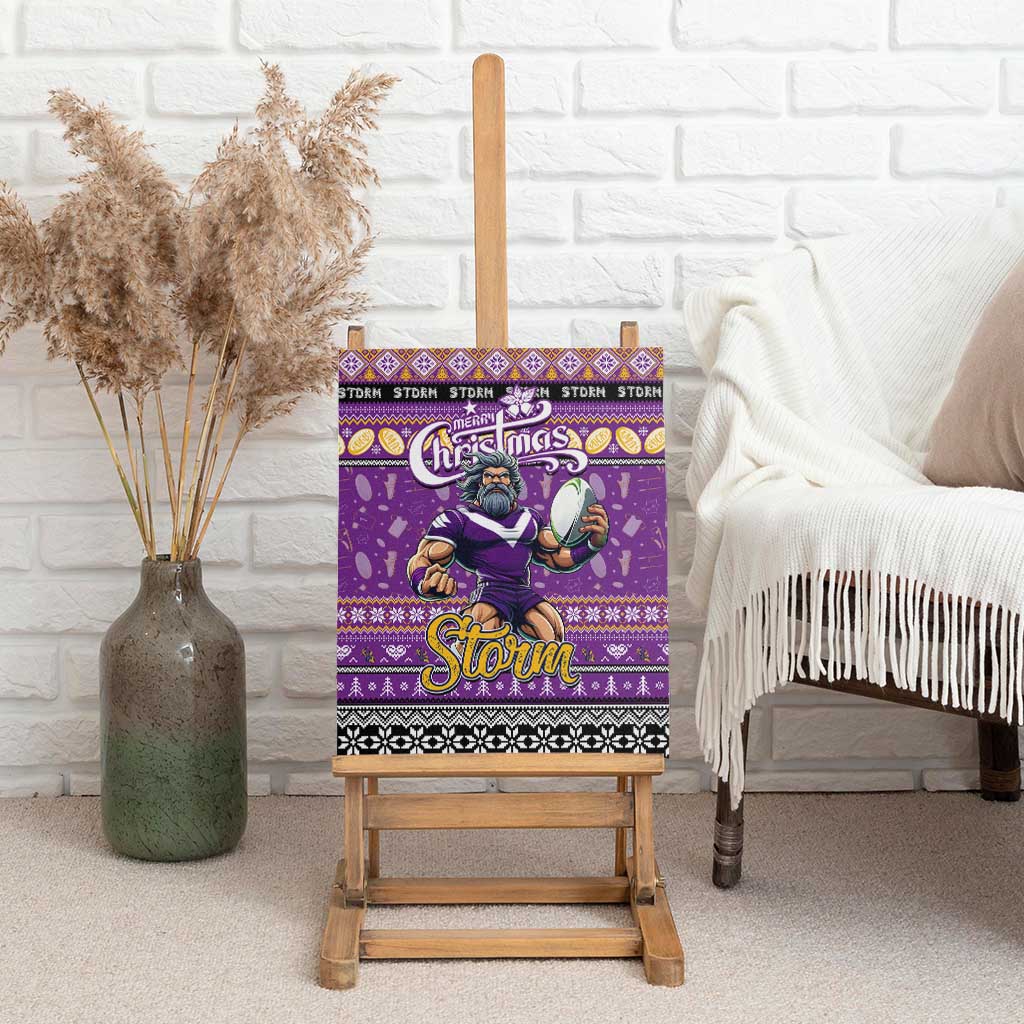 Storm Rugby Xmas Canvas Wall Art Australia NRL Mascot