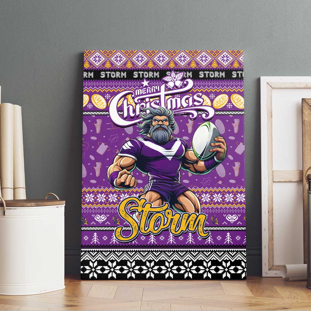 Storm Rugby Xmas Canvas Wall Art Australia NRL Mascot