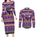 Personalized Storm Rugby Xmas Couples Matching Long Sleeve Bodycon Dress and Long Sleeve Button Shirt Australia NRL Mascot