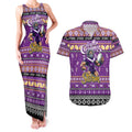 Personalized Storm Rugby Xmas Couples Matching Tank Maxi Dress and Hawaiian Shirt Australia NRL Mascot