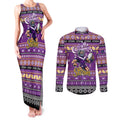 Personalized Storm Rugby Xmas Couples Matching Tank Maxi Dress and Long Sleeve Button Shirt Australia NRL Mascot