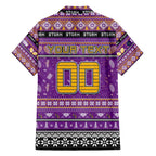 Personalized Storm Rugby Xmas Family Matching Long Sleeve Bodycon Dress and Hawaiian Shirt Australia NRL Mascot
