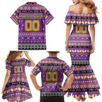 Personalized Storm Rugby Xmas Family Matching Mermaid Dress and Hawaiian Shirt Australia NRL Mascot