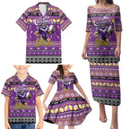 Personalized Storm Rugby Xmas Family Matching Puletasi and Hawaiian Shirt Australia NRL Mascot