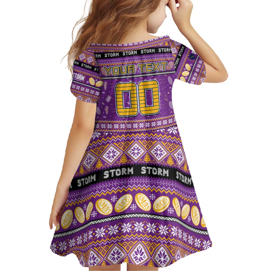 Personalized Storm Rugby Xmas Family Matching Summer Maxi Dress and Hawaiian Shirt Australia NRL Mascot