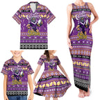 Personalized Storm Rugby Xmas Family Matching Tank Maxi Dress and Hawaiian Shirt Australia NRL Mascot
